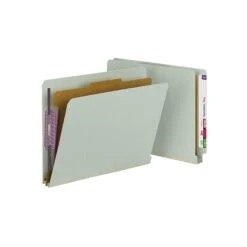 Smead End Tab Pressboard Classification Folders With SafeSHIELD Fasteners, Letter Size, Gray/Green, 10/Box (26800) -Esseltela Shop sp42803753 s7