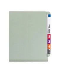Smead End Tab Pressboard Classification Folders With SafeSHIELD Fasteners, Letter Size, Gray/Green, 10/Box (26800) -Esseltela Shop sp42803755 s7