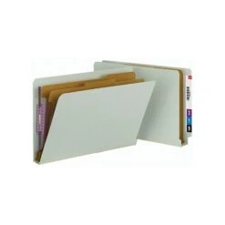 Smead End Tab Pressboard Classification Folders With SafeSHIELD Fasteners, Legal Size, 2 Dividers, Green/Gray, 10/Box (29810) -Esseltela Shop sp42803762 s7