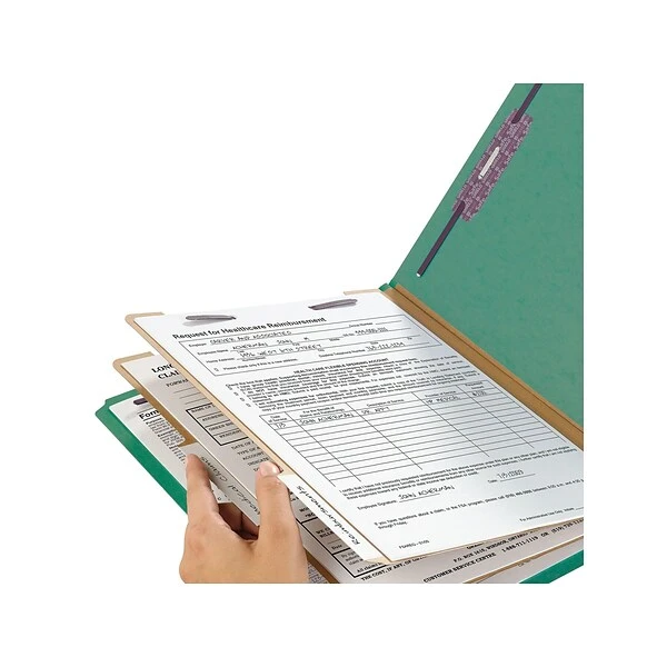 Smead End Tab Pressboard Classification Folders With SafeSHIELD Fasteners, Letter Size, Green, 10/Box (26785) 6 Smead End Tab Pressboard Classification Folders With SafeSHIELD Fasteners, Letter Size, Green, 10/Box (26785) - Image 4