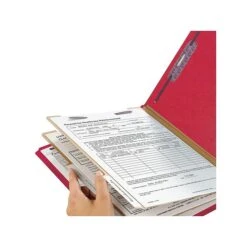 Smead End Tab Pressboard Classification Folders With SafeSHIELD Fasteners, Letter Size, Bright Red, 10/Box (26783) -Esseltela Shop sp42803788 s7