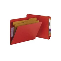 Smead End Tab Pressboard Classification Folders With SafeSHIELD Fasteners, Letter Size, Bright Red, 10/Box (26783) -Esseltela Shop sp42803790 s7