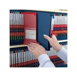 Smead End Tab Pressboard Classification Folders With SafeSHIELD Fasteners, Legal Size, Dark Blue, 10/Box (29784)