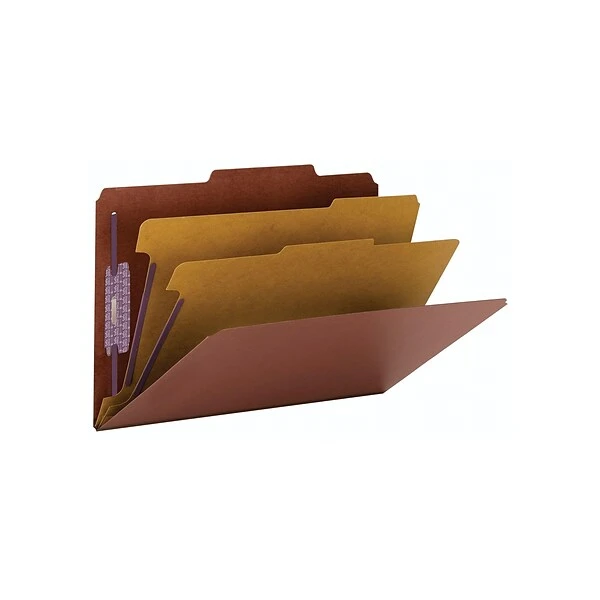 Smead Pressboard Classification Folders, 2" Expansion, Legal Size, 2 Dividers, Red, 10/Box (19075) 4 Smead Pressboard Classification Folders, 2" Expansion, Legal Size, 2 Dividers, Red, 10/Box (19075) - Image 2