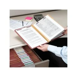 Smead Pressboard Classification Folders With SafeSHIELD Fasteners, 3" Expansion, Legal Size, 3 Dividers, Red, 10/Box (19092) -Esseltela Shop sp42803942 s7