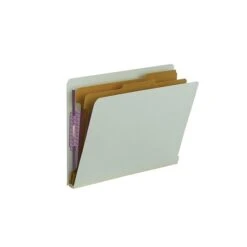Smead End Tab Pressboard Classification Folders With SafeSHIELD Fasteners, Letter Size, 2 Dividers, Gray/Green, 10/Box (26810) -Esseltela Shop sp42803947 s7