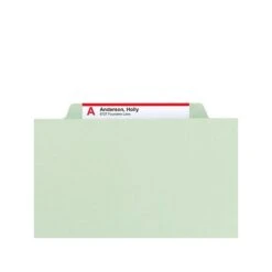 Smead Classification Folders With SafeSHIELD Fasteners, 2" Expansion, Letter Size, 2 Dividers, Gray/Green, 10/Box (14076) -Esseltela Shop sp43803499 s7