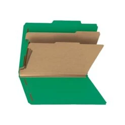 Smead 100% Recycled Pressboard Classification Folders, 2/5-Cut Tab, Letter Size, 2 Dividers, Green, 10/Box (14063) -Esseltela Shop sp43803647 s7