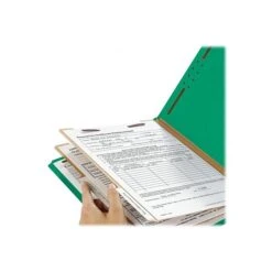 Smead 100% Recycled Pressboard Classification Folders, 2/5-Cut Tab, Letter Size, 2 Dividers, Green, 10/Box (14063) -Esseltela Shop sp43803649 s7