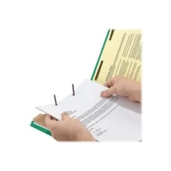 Smead 100% Recycled Pressboard Classification Folders, 2/5-Cut Tab, Letter Size, 2 Dividers, Green, 10/Box (14063) -Esseltela Shop sp43803653 s7