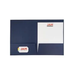 JAM Paper 2-Pocket Presentation Folders, Navy Linen, 100/Box (26982) -Esseltela Shop sp43804083 s7