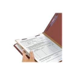 Smead Pressboard Classification Folders, 2" Expansion, Letter Size, 1 Divider, Red, 10/Box (13775) -Esseltela Shop sp43804510 s7