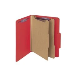 Smead Classification Folders With SafeSHIELD Fasteners, 2" Expansion, Letter Size, 2 Dividers, Bright Red, 10/Box (14031) -Esseltela Shop sp43812362 s7