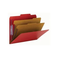 Smead Classification Folders With SafeSHIELD Fasteners, 2" Expansion, Letter Size, 2 Dividers, Bright Red, 10/Box (14031) -Esseltela Shop sp43812365 s7