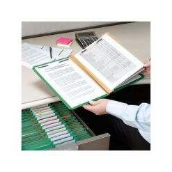 Smead Pressboard Classification Folders With SafeSHIELD Fasteners, 2" Expansion, Letter Size, 2 Dividers, Green, 10/Box (14033) -Esseltela Shop sp43812370 s7