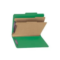 Smead Pressboard Classification Folders With SafeSHIELD Fasteners, 2" Expansion, Letter Size, 2 Dividers, Green, 10/Box (14033) -Esseltela Shop sp43812371 s7