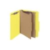 Smead Pressboard Classification Folders With SafeSHIELD Fasteners, 2" Expansion, Letter Size, 2 Dividers, Yellow, 10/Box (14034) -Esseltela Shop sp43812375 s7