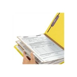 Smead Pressboard Classification Folders With SafeSHIELD Fasteners, 2" Expansion, Letter Size, 2 Dividers, Yellow, 10/Box (14034) -Esseltela Shop sp43812381 s7