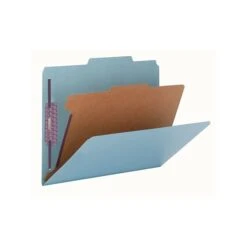 Smead Pressboard Classification Folders With SafeSHIELD Fasteners, 2" Expansion, Letter Size, 1 Divider, Blue, 10/Box (13730) -Esseltela Shop sp43812390 s7
