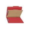 Smead Classification Folders With SafeSHIELD Fasteners, 2" Expansion, Letter Size, 1 Divider, Bright Red, 10/Box (13731)