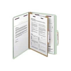Smead Classification Folders With SafeSHIELD Fasteners, 2" Expansion, Letter Size, 1 Divider, Green/Gray, 10/Box (13776) -Esseltela Shop sp43812415 s7
