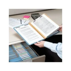 Smead Pressboard Classification Folders With SafeSHIELD Fasteners, 2" Expansion, Letter Size, 2 Dividers, Blue, 10/Box (14030) -Esseltela Shop sp43812427 s7