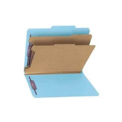 Smead Pressboard Classification Folders With SafeSHIELD Fasteners, 2" Expansion, Letter Size, 2 Dividers, Blue, 10/Box (14030) -Esseltela Shop sp43812428 s7