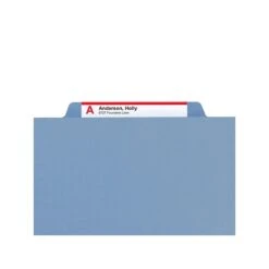Smead Card Stock Heavy Duty Classification Folders, 2" Expansion, Letter Size, 2 Dividers, Blue, 10/Box (14001)
