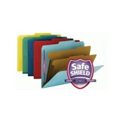 Smead Classification Folders With SafeSHIELD Fasteners, 2" Expansion, Letter Size, 2 Dividers, Assorted Colors, 10/Box (14025) -Esseltela Shop sp43813959 s7