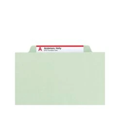 Smead Classification Folders With SafeSHIELD Fasteners, 3" Expansion, Letter Size, 3 Dividers, Gray/Green, 10/Box (14091) -Esseltela Shop sp43813964 s7