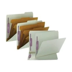 Smead Classification Folders With SafeSHIELD Fasteners, 3" Expansion, Letter Size, 3 Dividers, Gray/Green, 10/Box (14091) -Esseltela Shop sp43813967 s7