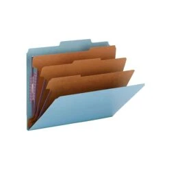 Smead Pressboard Classification Folders With SafeSHIELD Fasteners, 3" Expansion, Letter Size, 3 Dividers, Blue, 10/Box (14094) -Esseltela Shop sp43813971 s7
