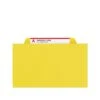 Smead Pressboard Classification Folders With SafeSHIELD Fasteners, 3" Expansion, Letter Size, 3 Dividers, Yellow, 10/Box (14098)