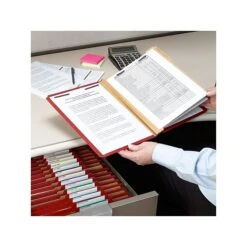 Smead Classification Folders With SafeSHIELD Fasteners, 3" Expansion, Letter Size, 3 Dividers, Bright Red, 10/Box (14095) -Esseltela Shop sp43814019 s7