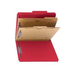 Smead Classification Folders With SafeSHIELD Fasteners, 2" Expansion, Letter Size, 2 Dividers, Bright Red, 10/Box (14082) -Esseltela Shop sp43860420 s7