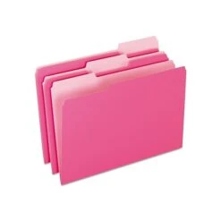 Pendaflex Two-Tone File Folders, 3-Tab, Legal Size, Pink, 100/Box (PFX 153 1/3 PIN)