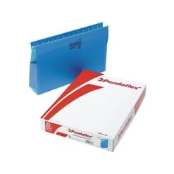 Pendaflex SureHook Reinforced Hanging File Folders With Box Bottom, 1/5-Cut Tab, Legal Size, Blue, 25/Box (PFX 59303)