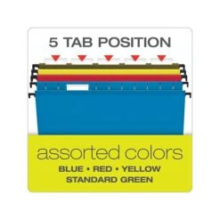 Pendaflex SureHook Reinforced Extra Capacity Hanging File Folders, Letter Size, Assorted Colors, 4/Pack (PFX 09213) -Esseltela Shop sp44336459 s7