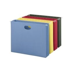 Smead Hanging File Folders, 3-1/2" Expansion, Letter Size, Assorted Colors, 4/Pack (64291)