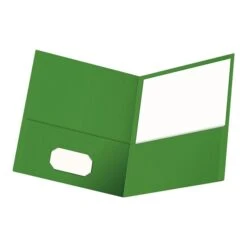 Oxford 2-Pocket Presentation Folders, Green, 25/Box (OXF 57503)