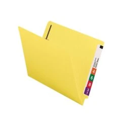 Smead End Tab Classification Folders, Shelf-Master Reinforced Straight-Cut Tab, Letter Size, Yellow, 50/Box (25940)