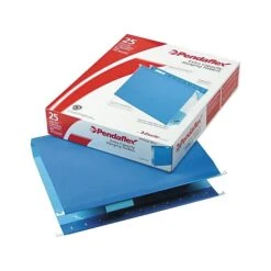 Pendaflex Hanging File Folders, 2" Expansion, Letter Size, Blue, 25/Box (PFX 04152x2 BLU)