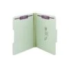 Smead Pressboard Classification Folders With SafeSHIELD Fasteners, 1/3-Cut Tab, Letter Size, Gray/Green, 25/Box (14931) -Esseltela Shop sp44488146 s7