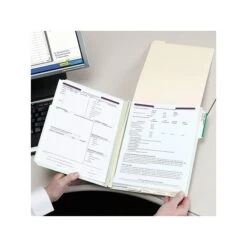 Smead Pressboard Classification Folders With SafeSHIELD Fasteners, 1/3-Cut Tab, Letter Size, Gray/Green, 25/Box (14934) -Esseltela Shop sp44488161 s7