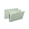 Smead Pressboard Classification Folders With SafeSHIELD Fasteners, 1/3-Cut Tab, Legal Size, Gray/Green, 25/Box (19934)
