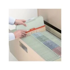 Smead Pressboard Classification Folders With SafeSHIELD Fasteners, 2/5-Cut Tab, Letter Size, Gray/Green, 25/Box (14982)