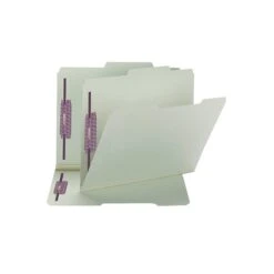 Smead Pressboard Classification Folders With SafeSHIELD Fasteners, 2/5-Cut Tab, Letter Size, Gray/Green, 25/Box (14982) -Esseltela Shop sp44488217 s7