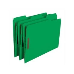 Smead Fastener File Folders, 2 Fasteners, Reinforced 1/3-Cut Tab, Letter Size, Green, 50/Box (12140)