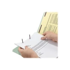 Smead Pressboard Classification Folders With SafeSHIELD Fasteners, 1/3-Cut Tab, Letter Size, Gray/Green, 25/Box (14944) -Esseltela Shop sp44488441 s7