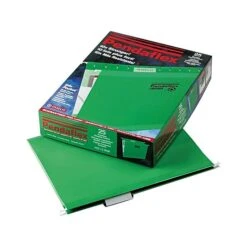 Pendaflex Reinforced Hanging File Folders, 1/5 Tab, Letter Size, Bright Green, 25/Box (PFX 4152 1/5 BGR)